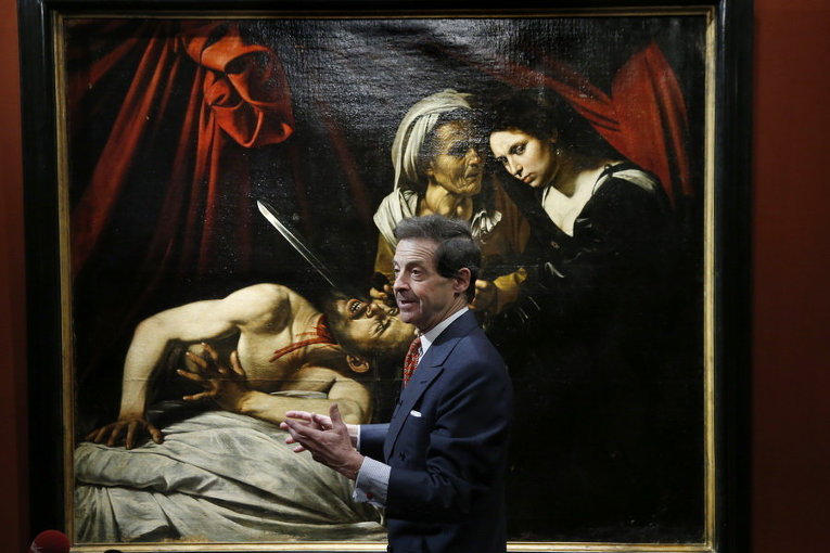 Картина Юдиф отрезает голову Олоферну, обнаруженная на чердаке дома около Тулузы, на юго-западе Франции и приписываемая кисти итальянского художника Караваджо