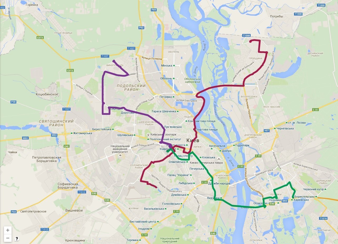 Ночные маршруты автобусов схема