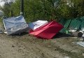 Разбитый палаточный городок на Позняках в Киеве