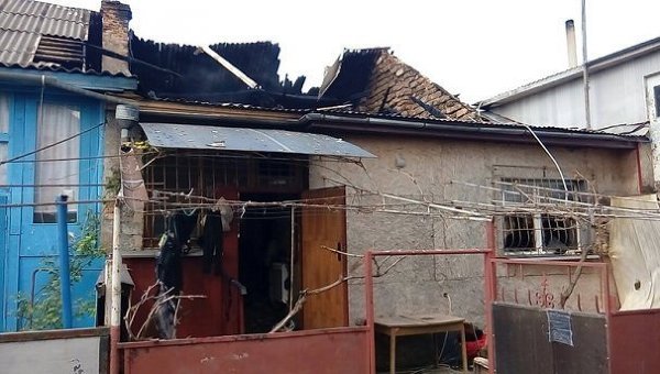 Место пожара в Одессе, где погибли 6 детей