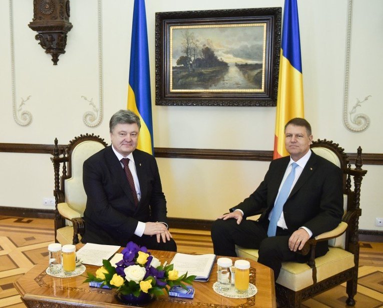 Петр Порошенко и Клаус Йоханнис в Румынии