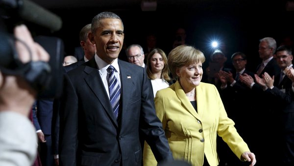 Барак Обама и Ангела Меркель в Ганновере