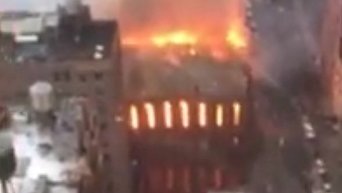 Сербский православный храм горит на Манхеттене. Видео