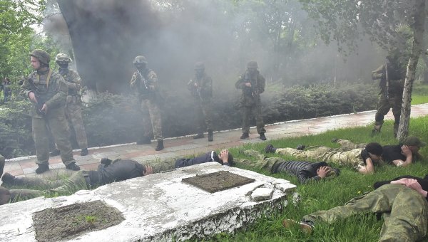 Учения полицейских Донецкой области
