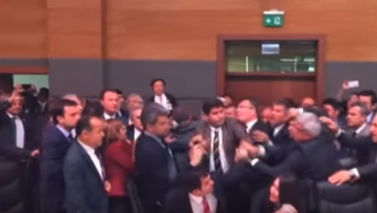 Массовая драка в парламенте Турции. Видео