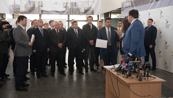 Владимир Гройсман и Михаил Саакашвили в Одессе