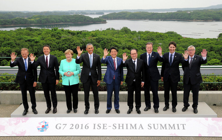 Лидеры стран Большой семерки на саммите в Японии