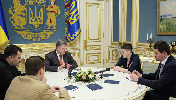 Встреча Петра Порошенко и Надежды Савченко