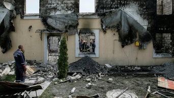 На месте пожара в доме престарелых под Киевом