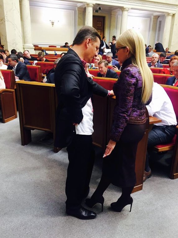 Юлия Тимошенко и  Олег Ляшко
