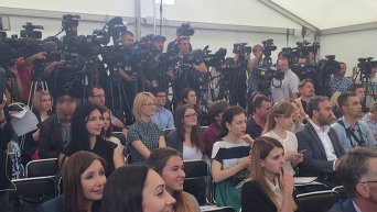 Журналисты на пресс-конференции Порошенко