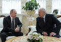 Президент Белоруссии Александр Лукашенко на встрече с президентом России Владимиром Путиным в Минске