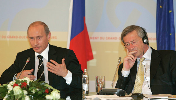 Президент России Владимир Путин и председатель Еврокомиссии Жан-Клод Юнкер