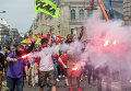 Протесты в ходе забастовки железнодорожников в Париже