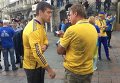 Нападение немецких фанатов на болельщиков сборной Украины