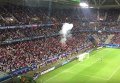 Российские болельщики зажгли файер на матче со словаками