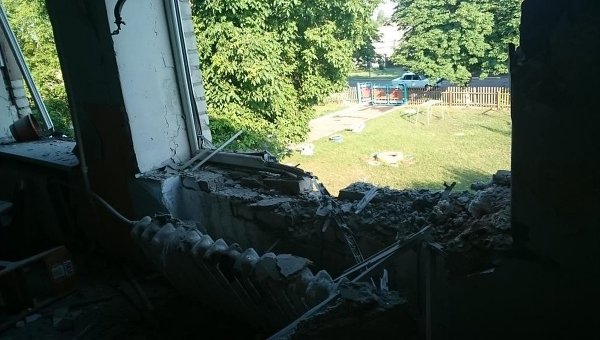 Обстрел детского сада в Докучаевске. Архивное фото