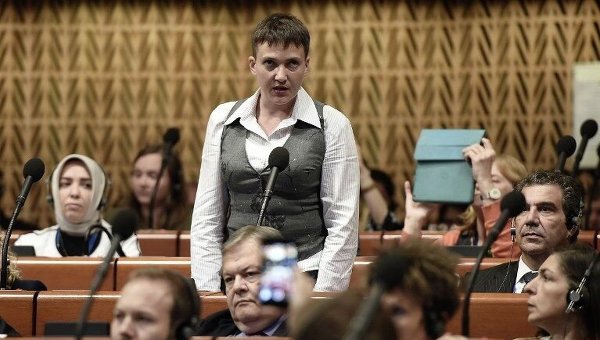 Народный депутат Надежда Савченко во время заседания ПАСЕ