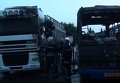 Крупный пожар в Николаеве: на стоянке сгорели шесть автобусов