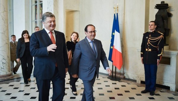 Петр Порошенко и Франсуа Олланд в Париже