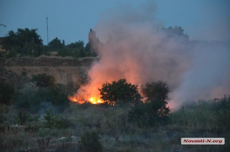 Пожар вспыхнул на городской свалке в Николаеве