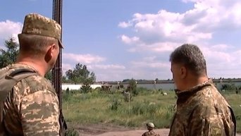 Петр Порошенко на передовой в Донбассе. Видео