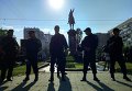 Полиция у памятника Щорсу в Киеве