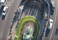 Памятник Щорсу в Киеве под охраной полиции с высоты птичьего полета. Видео
