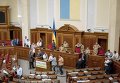 Депутаты БПП и НФ блокируют трибуну и президиум Рады 7 июля 2016 года