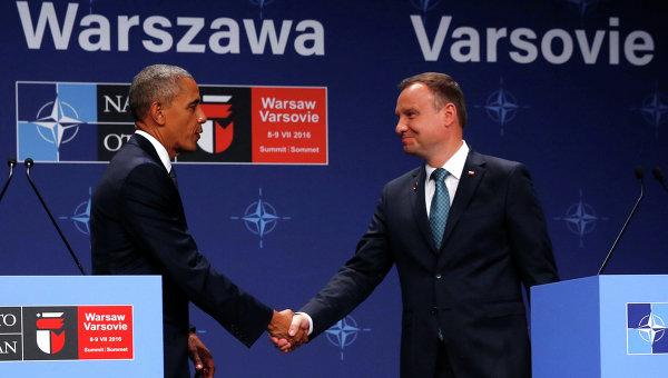 Президент США Барак Обама и президент Польши Анджей Дуда