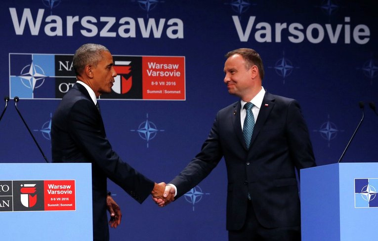 Президент США Барак Обама и президент Польши Анжей Дуда