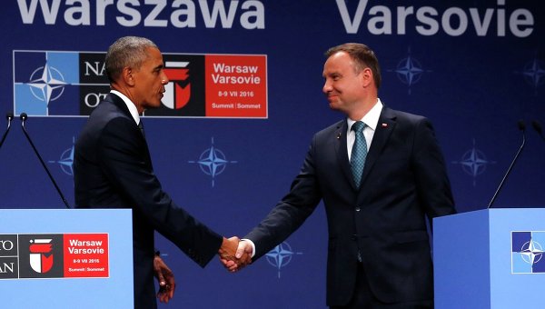 Президент США Барак Обама и президент Польши Анжей Дуда