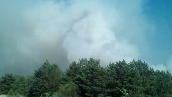 Пожар на военном полигоне в Черниговской области