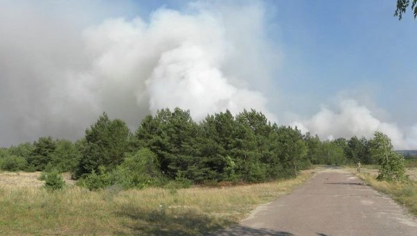 Пожар в зоне отчуждения в Чернобыле