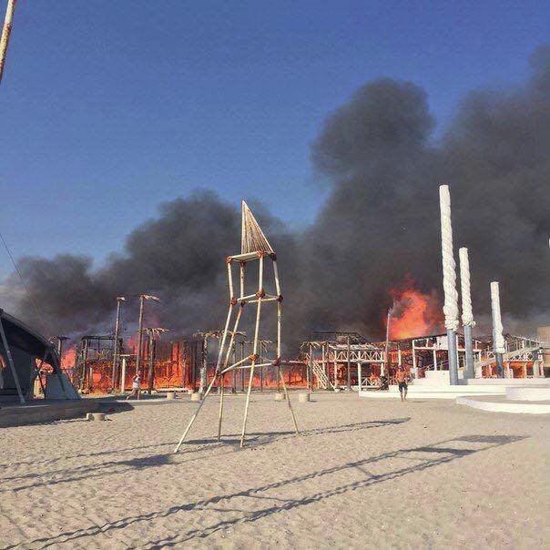 Пожар в Поповке, где проходил фестиваль Казантип