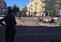 Хатия Деканоидзе на месте взрыва машины Павла Шеремета