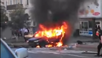 Появилось видео пылающей машины, в которой взорвался Шеремет