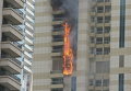 Пожар в небоскребе Sulafa в престижном районе Marina в Дубае