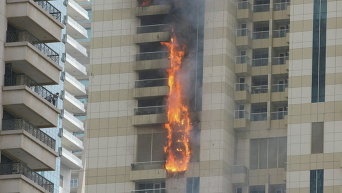 Пожар в небоскребе в Дубаи