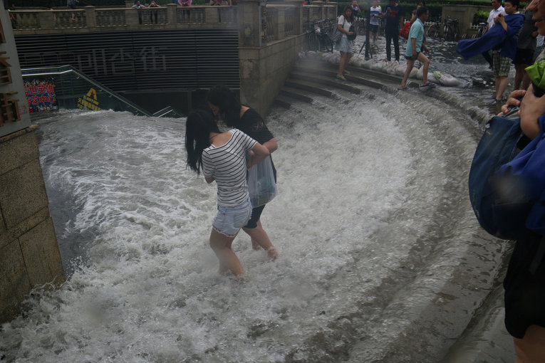 Наводнение в Китае, вызванное сильными дождями