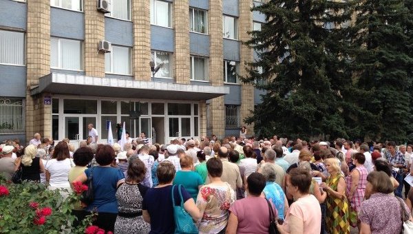 Митинг в Дружковке из-за отсутствия водоснабжения и повышения тарифов на воду
