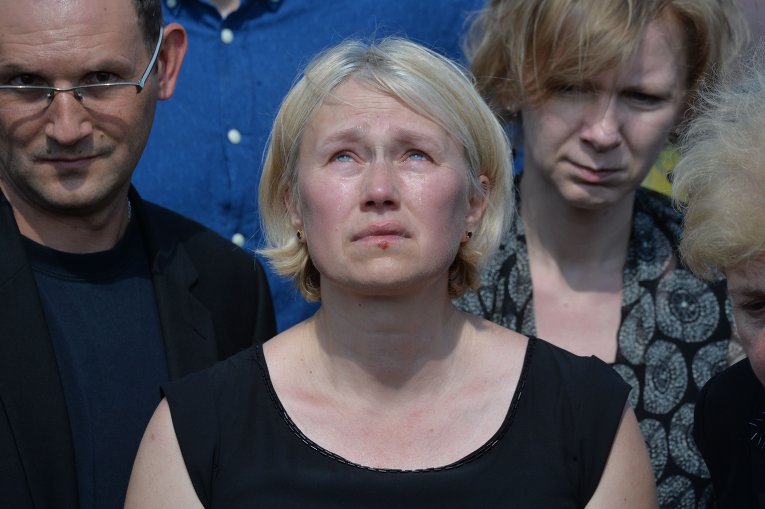Алена Притула на похоронах Павла Шеремета в Минске