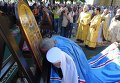 Икону Благословение Святой Горы Афон, которая написана для Украины, торжественно встретили в Киево-Печерской лавре