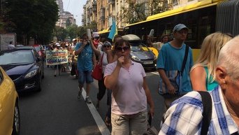 Митинг вкладчиков ликвидированных банков в Киеве 25 июля 2016 года