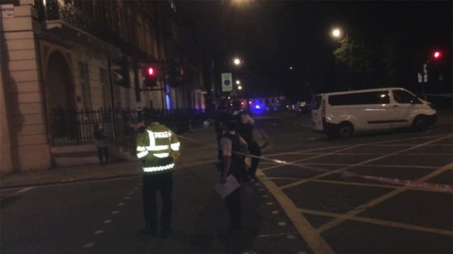 Полиция на месте происшествия в центре Лондона