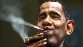 Барак Обама. Карикатура на потепление в отношениях США и Кубы