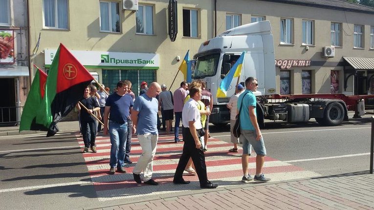 Акция протеста во Львовской области в Куликово