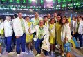 Парад спортсменов на церемонии открытия Олимпиады в Рио-де-Жанейро