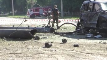 На месте взрыва автомобиля Плотницкого