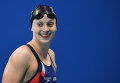 Кэти Ледеки (США), установившая мировой рекорд в финальном заплыве на 400 м вольным стилем